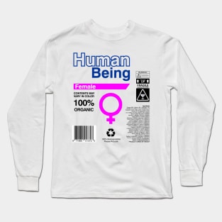 Human Being Label   Ingredients - female Long Sleeve T-Shirt